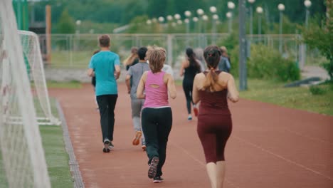 people running on a track