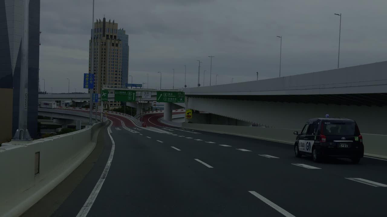 Driving on a Japanese Highway Overpass