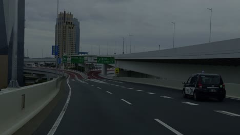 driving on a japanese highway overpass