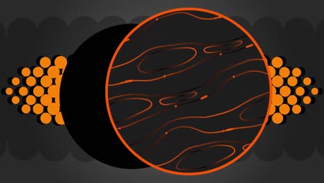 animation of flowing splashes of liquid orange colour moving in grey triangle frame over black trian