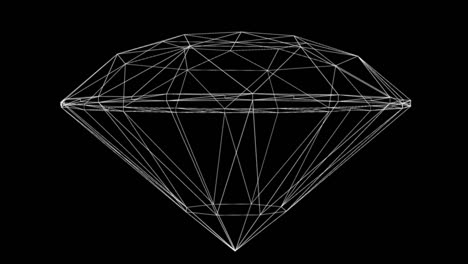 hologram screen 3d of a diamond - loop