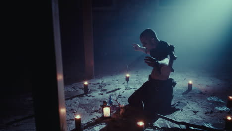 ritual in a dark room
