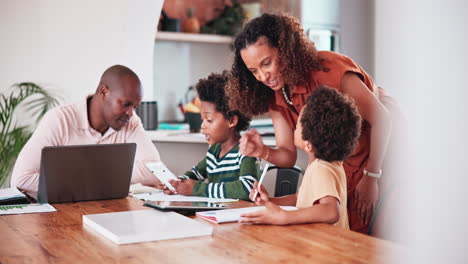 happy black family, writing