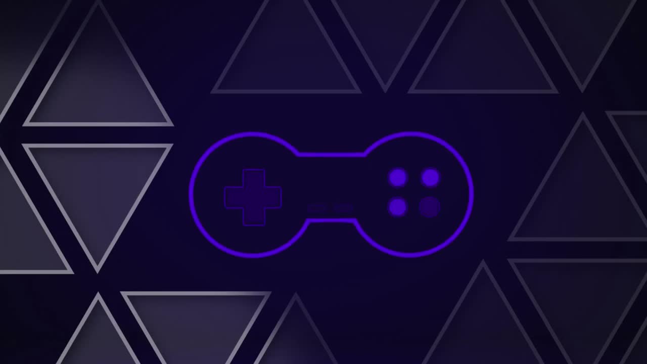 Animation of purple video game logo