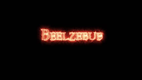 beelzebub écrit avec le feu. boucle