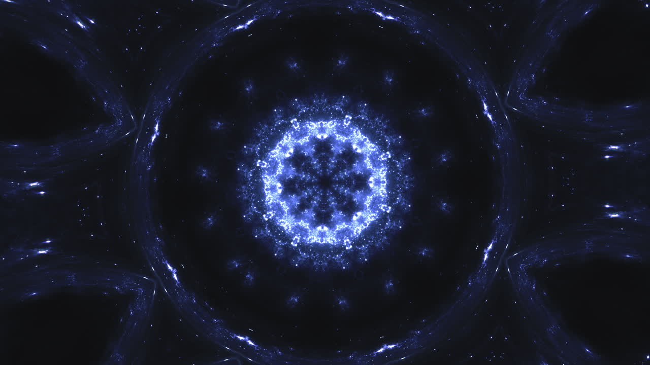 Abstract rossette-like kaleidoscope animated pattern