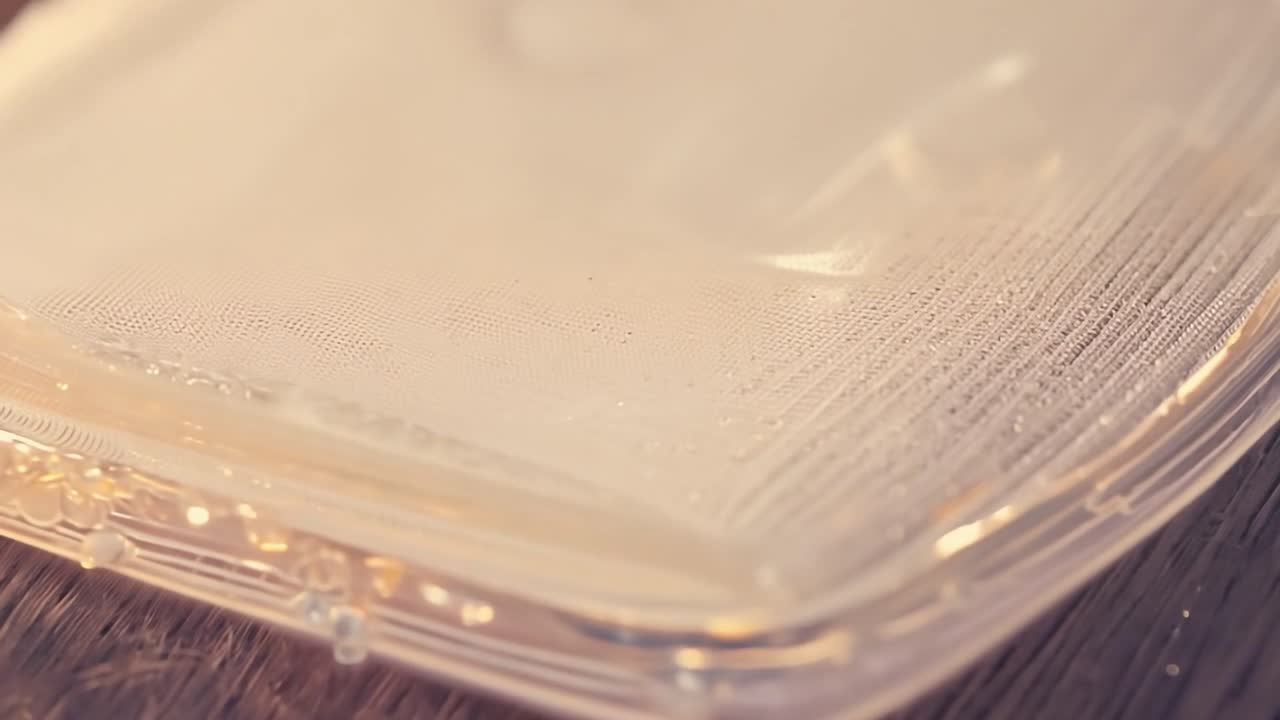 Close Up of a Transparent Plastic Container Lid