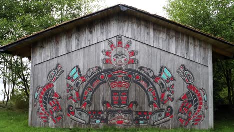 Native American Wood Carving on a House