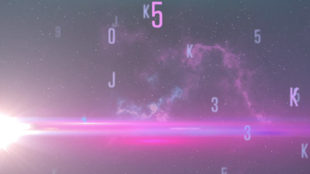 анимация плавающих букв и цифр на черном фоне