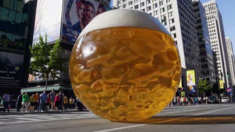 giant beer glass in a city street