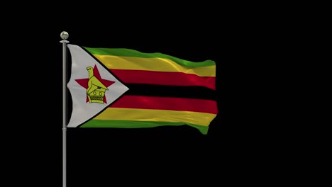 zimbabwe   various of flags waving national flag on pole, table flag