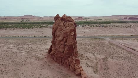 Unique-Geological-Natural-Rock-Formation-in-Arizona-Desert,-Aerial-Orbit