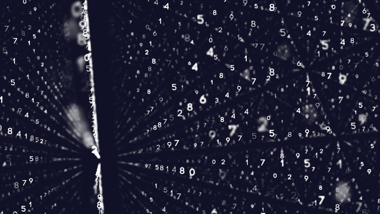 animación de moléculas flotando con el procesamiento de datos