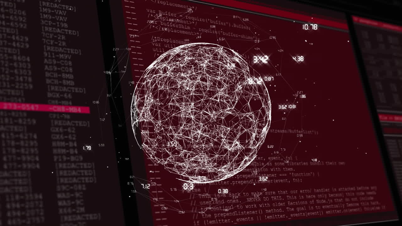 Animation of globe over data processing