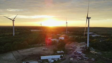 aerial shot of rhode island during golden hour