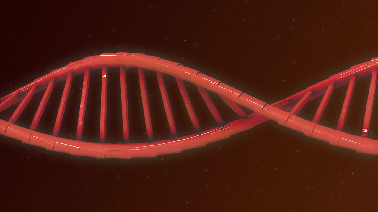 animación de la cadena de adn sobre un fondo negro