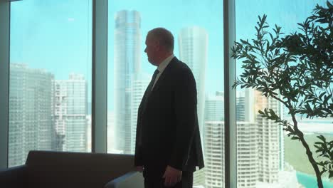 senior executive in a city office is stunned over failed leadership and financial business plans
