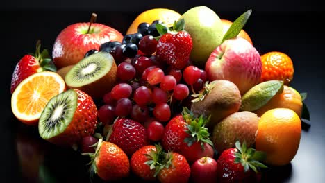 fresh assortment of colorful fruits arranged artistically on a table