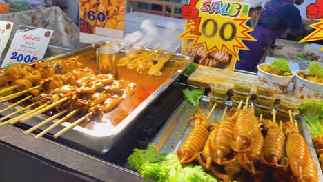 thai street food market - grilled seafood and other specialties