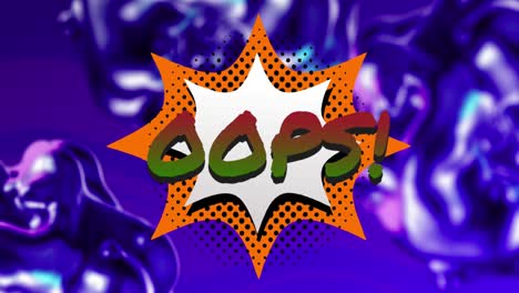 Animation-Von-OPPS-Text-In-Roten-Bis-Grünen-Buchstaben-In-Retro-Sprechblase-Auf-Leuchtend-Violettem-Hintergrund