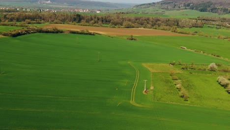 Aerial-shot-of-the-green-Farm-in-france