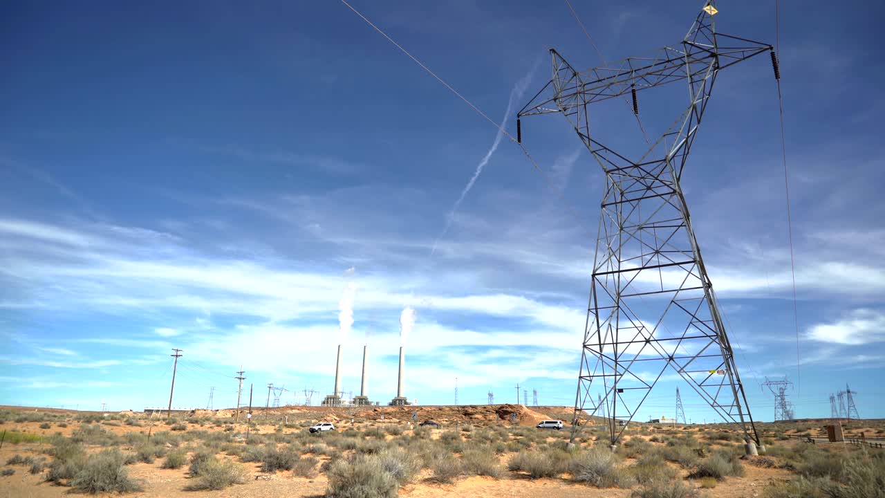 Stabilized shot . The voltage pole in front of The Antelope Canyon.