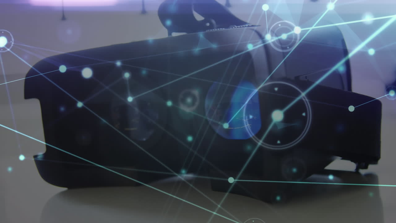 animation of network of connections over vr headset | freepik