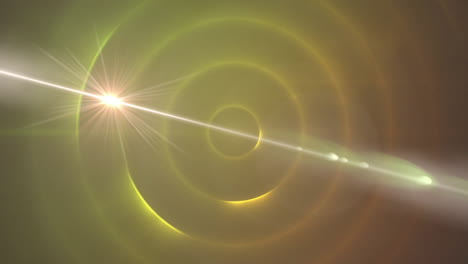 digital animation of spot of light against yellow spiral light trails on black background