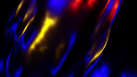 animación 3d de tela azul oscuro brillante con resaltes dorados.