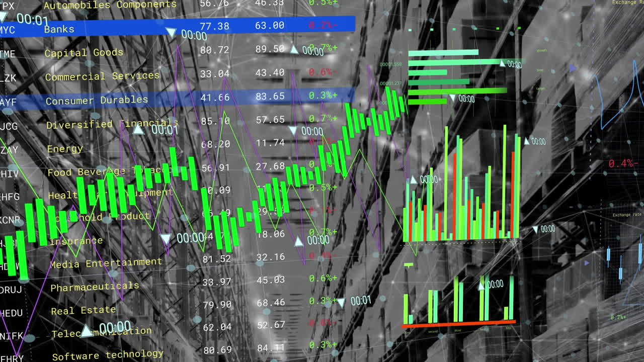 창고를 통해 재무 데이터 처리의 애니메이션
