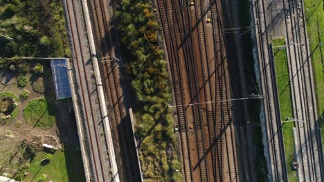 train railroad track - aerial view