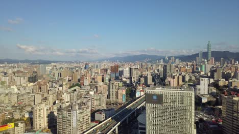 taiwan sunny day taipei city traffic street road junction center aerial panorama 4k