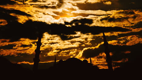 silhouette of a mosque at sunset