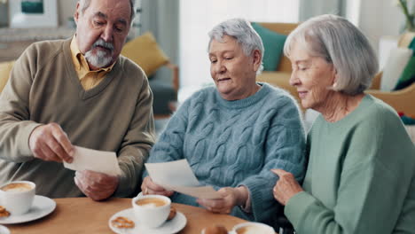 friends, senior people and talking of photograph