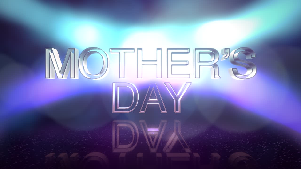 클럽 무대에서 디스코 네온 조명과 함께 어머니의 날