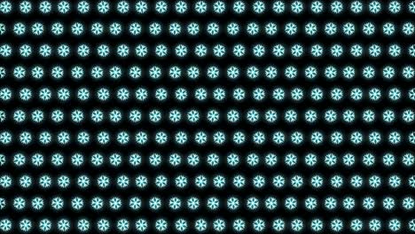 fondo de patrón navideño de neón de copo de nieve en animación de bucle blanco y negro