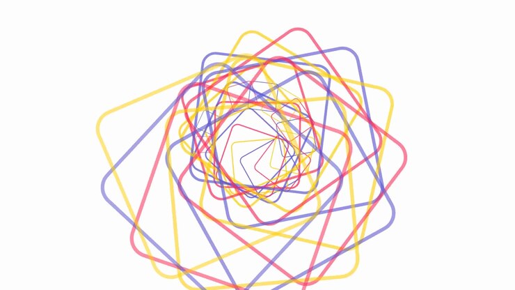 Animazione di un motivo geometrico quadrato astratto e rotante