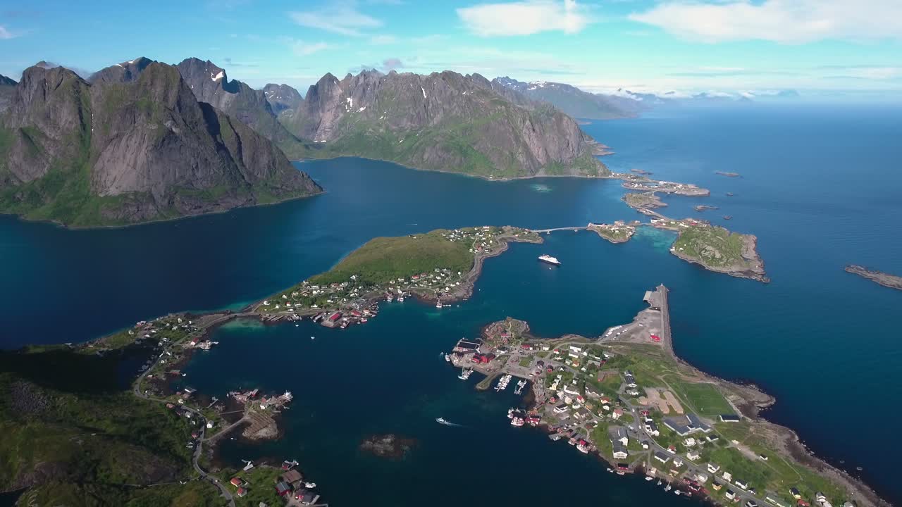 Lofootien saaristo ilmakuvaa