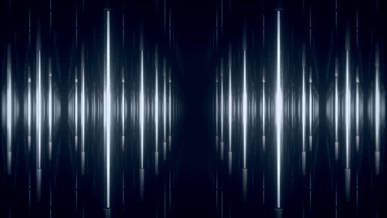 Abstract blue futuristic background. Space from glowing neon light tubes of astera on a black background. Abstract technology. Technology, vj, cinematography concept. Led lamp. 3d loop animation of 4K