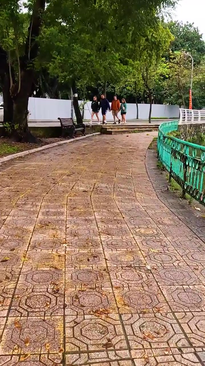 Scenic pathway beside West Lake in Hanoi, Vietnam