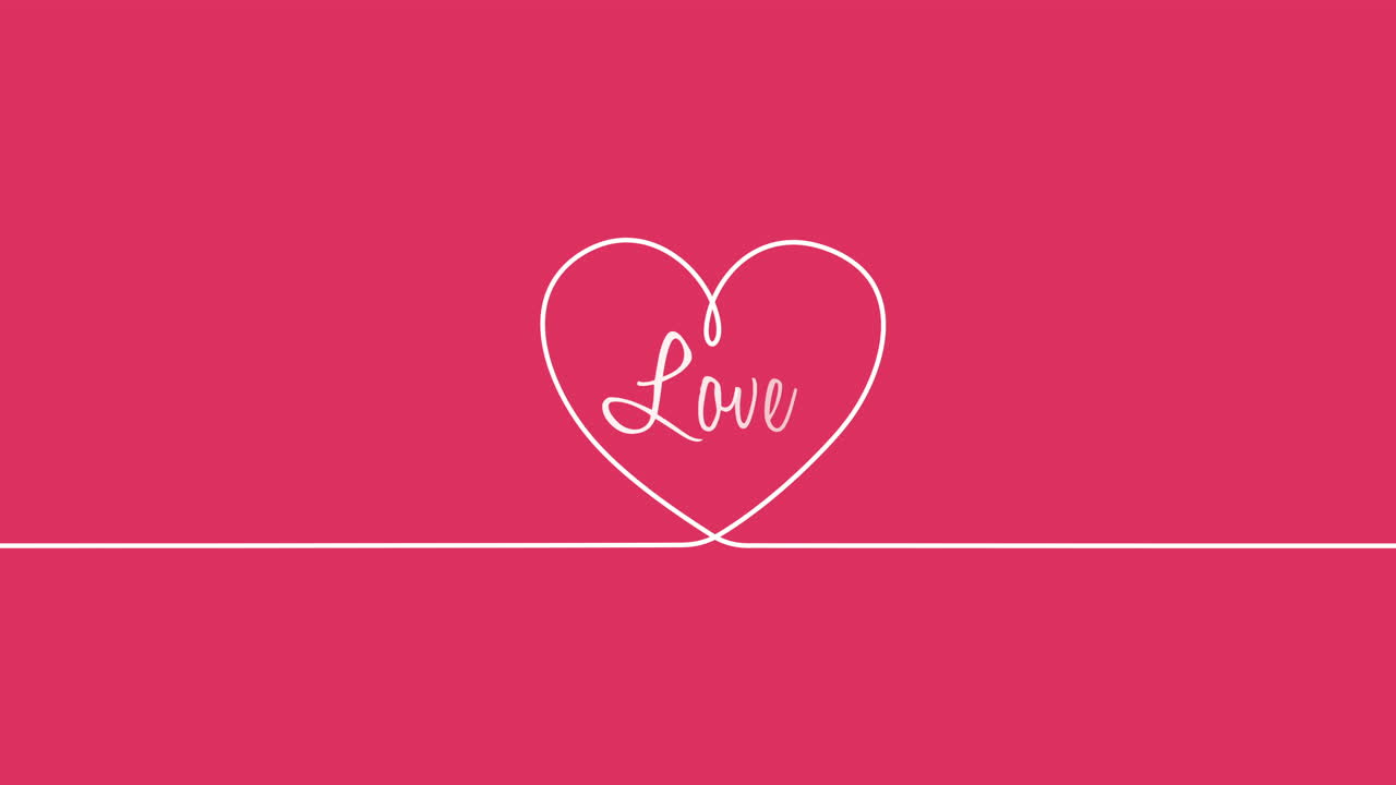 primer plano animado amor texto y movimiento romántico corazón rosa en el fondo del día de san valentín