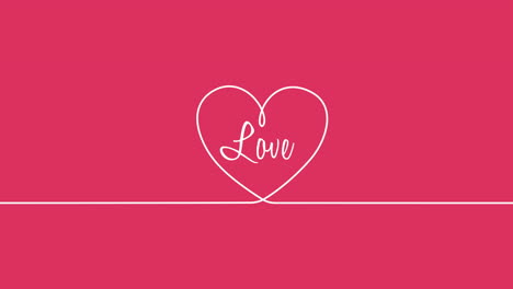 animated closeup love text and motion romantic pink heart on valentines day background