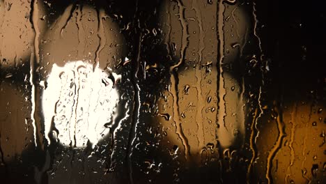 various shots and camera movement of detailed rain drops falling on window