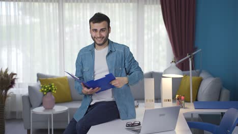 successful and smiling male realtor.