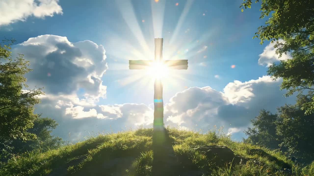 Happy Easter Cross Background