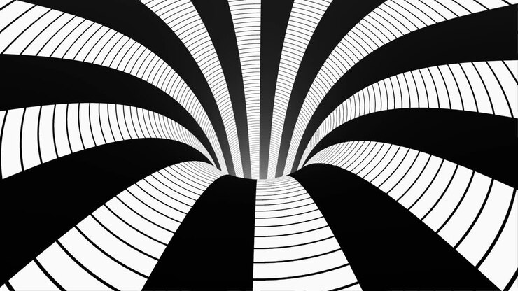 Abstract Black and White Tunnel Illusion