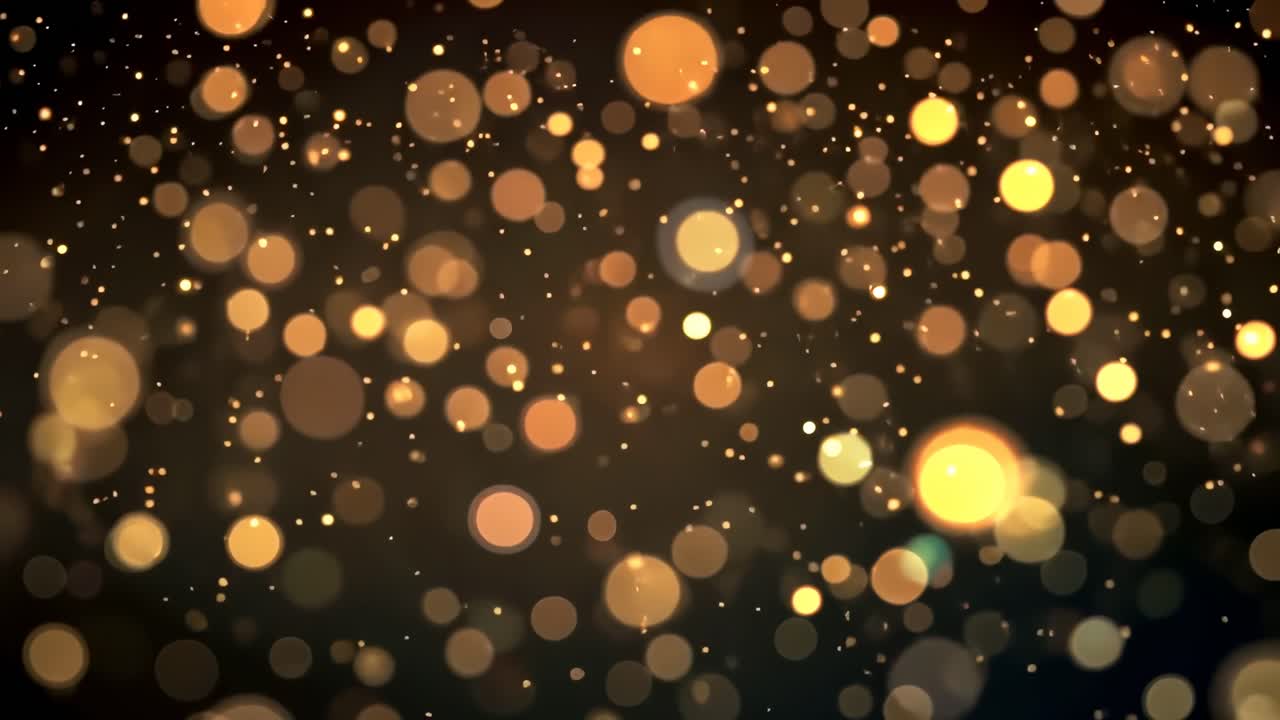 Abstract video with a blurred bokeh effect, featuring warm circular lights
