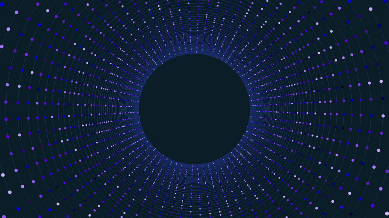 Abstract blue and white circular pattern on black background