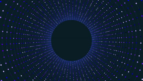 abstract blue and white circular pattern on black background