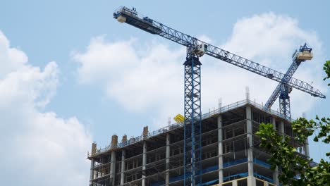 grúa de construcción construyendo un edificio de la ciudad